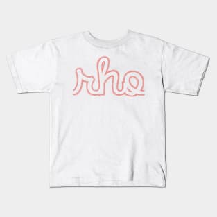 Rho Cursive Greek Letter Kids T-Shirt